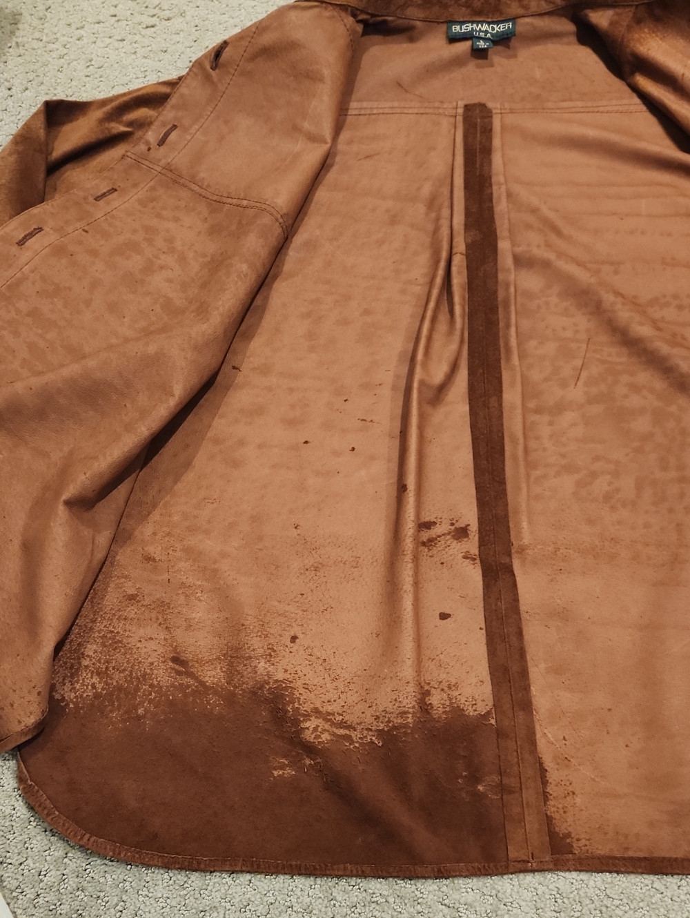VINTAGE 1980S Suede Button-Up Shirt in Rich Brown. Large - Picture 4 of 10